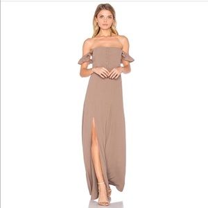 Flynn skye Bardot taupe dress